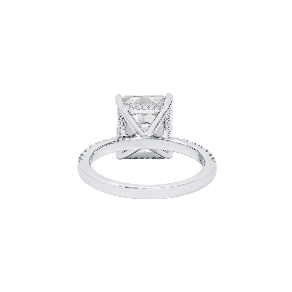 White Gold, 5.16ct Radiant Cut Diamond and Diamond Engagement Ring