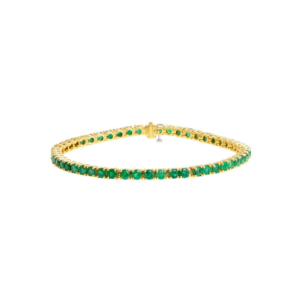 Gold and 5.10ctw Emerald Tennis Bracelet