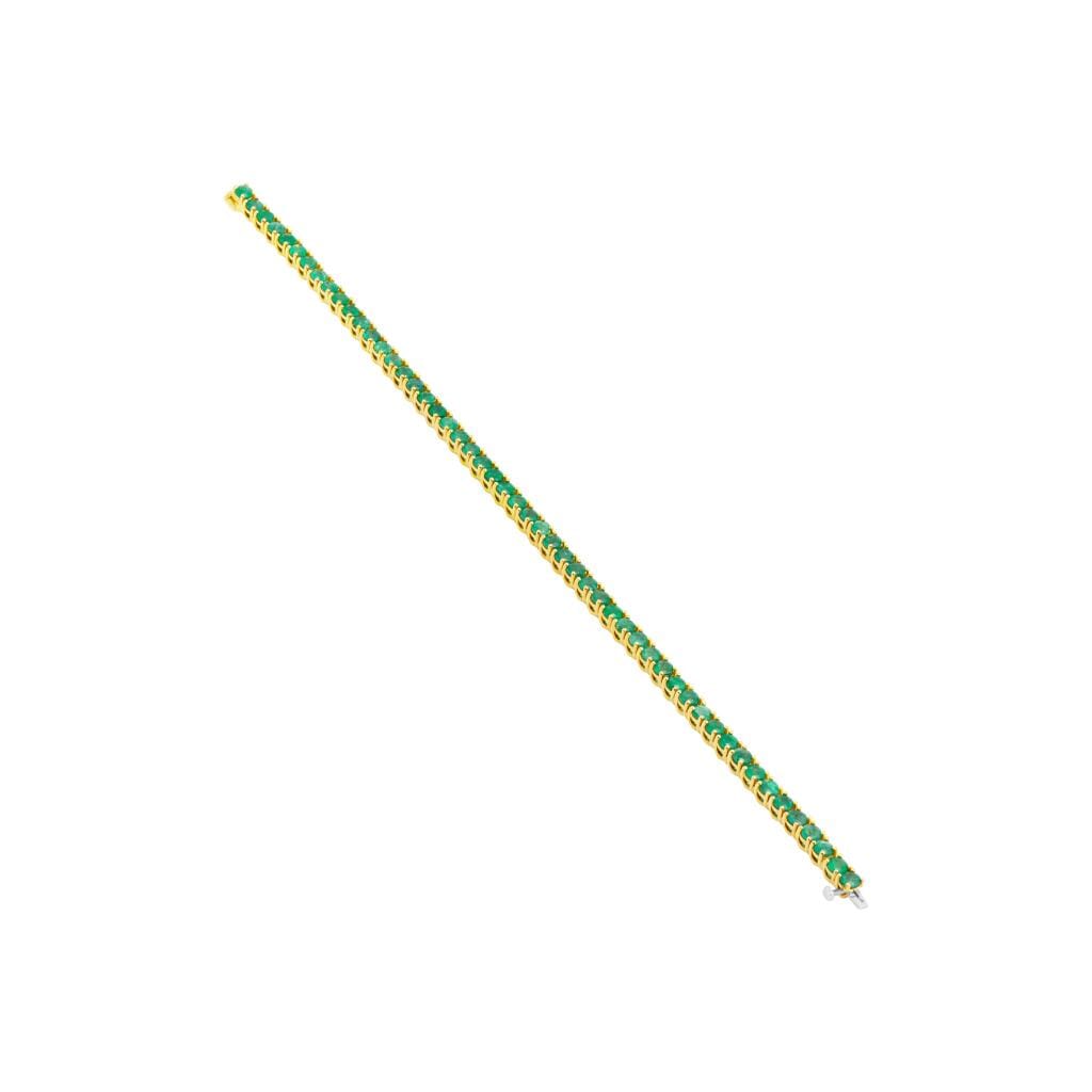 Gold and 5.10ctw Emerald Tennis Bracelet