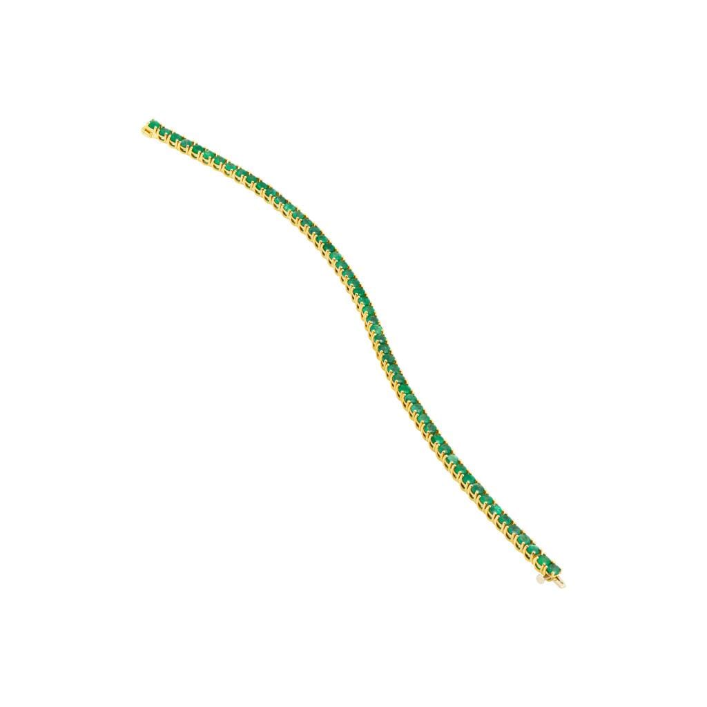 Gold and 5.10ctw Emerald Tennis Bracelet