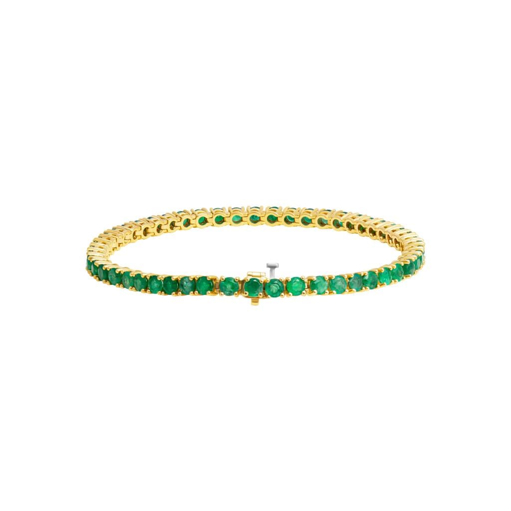 Gold and 5.10ctw Emerald Tennis Bracelet