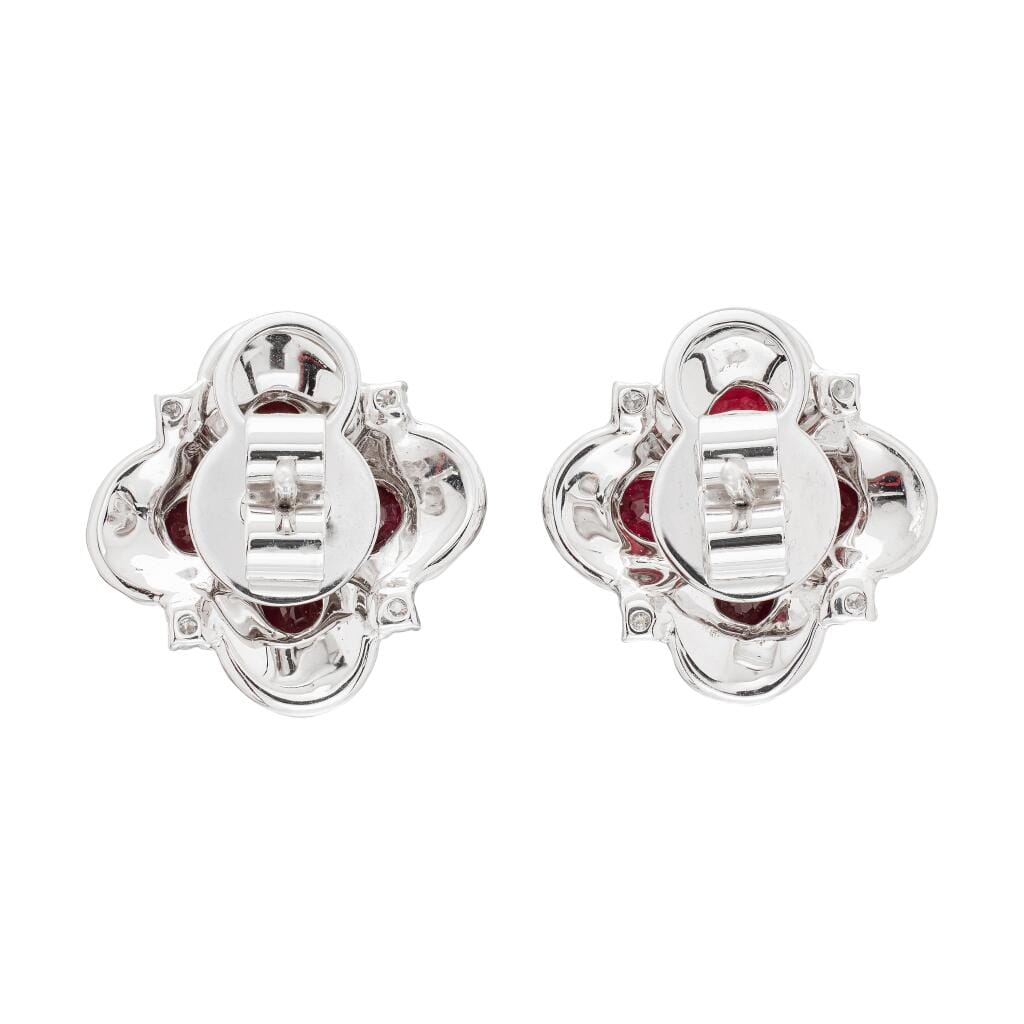 White Gold, 3.63ctw Ruby and Diamond Earrings