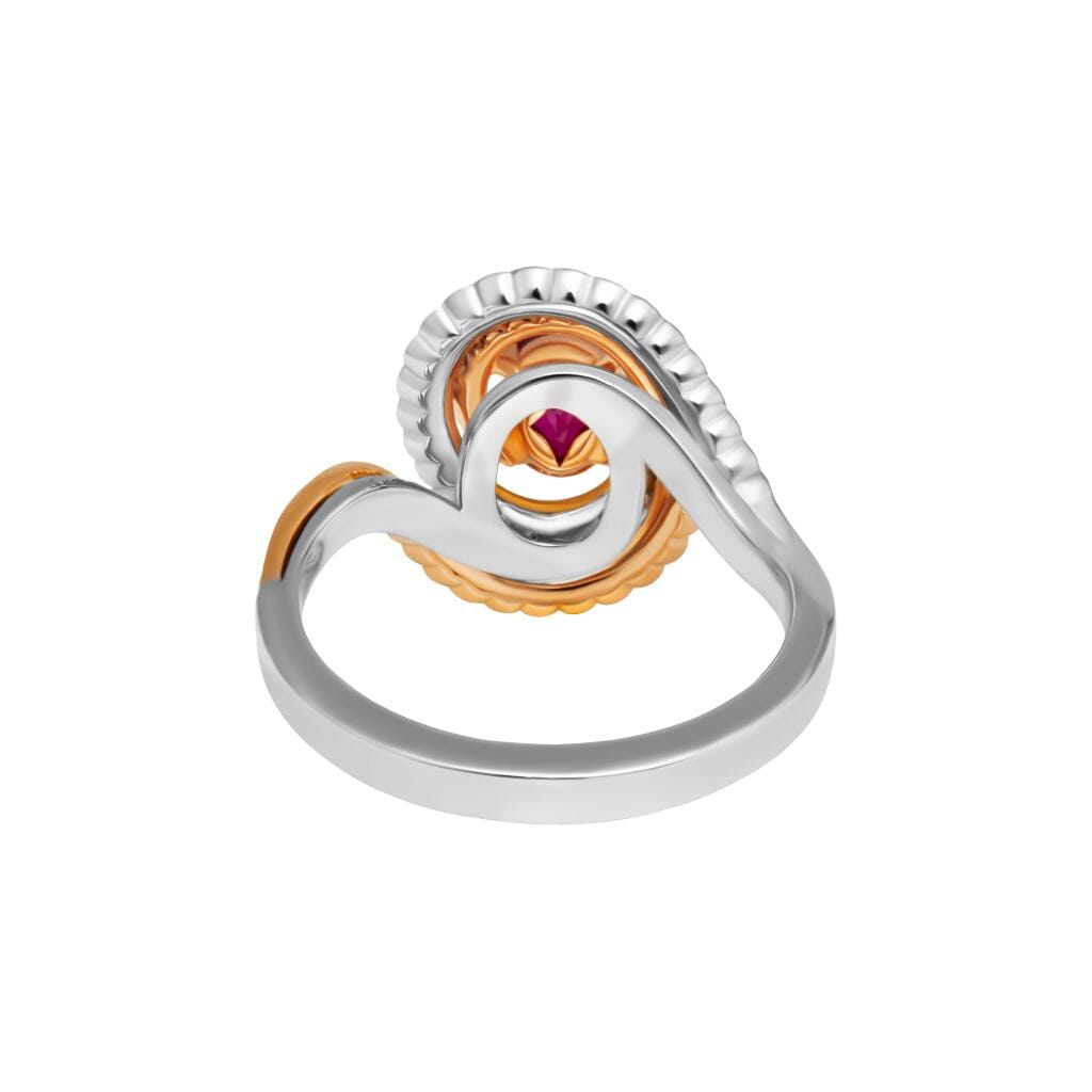 Platinum, Rose Gold, Ruby and Diamond Ring