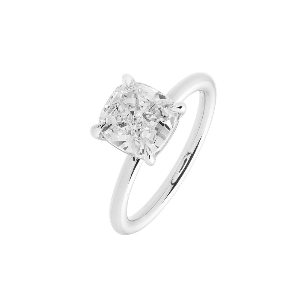 Platinum and 2.50ct Cushion Cut Diamond Engagement Ring