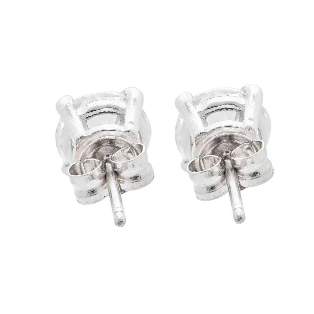 Platinum and 2.01ctw Round Brilliant Cut Diamond Stud Earrings