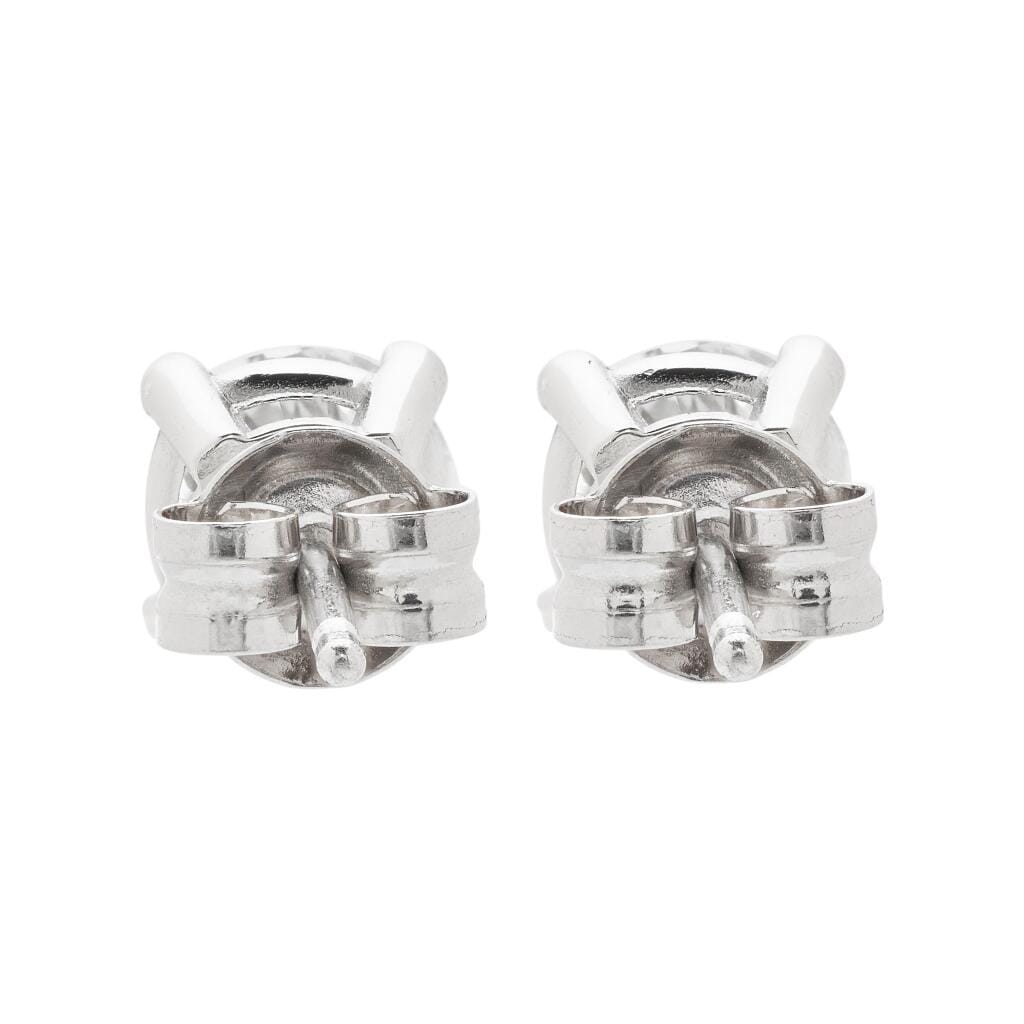 Platinum and 1.04ctw Round Brilliant Cut Diamond Stud Earrings