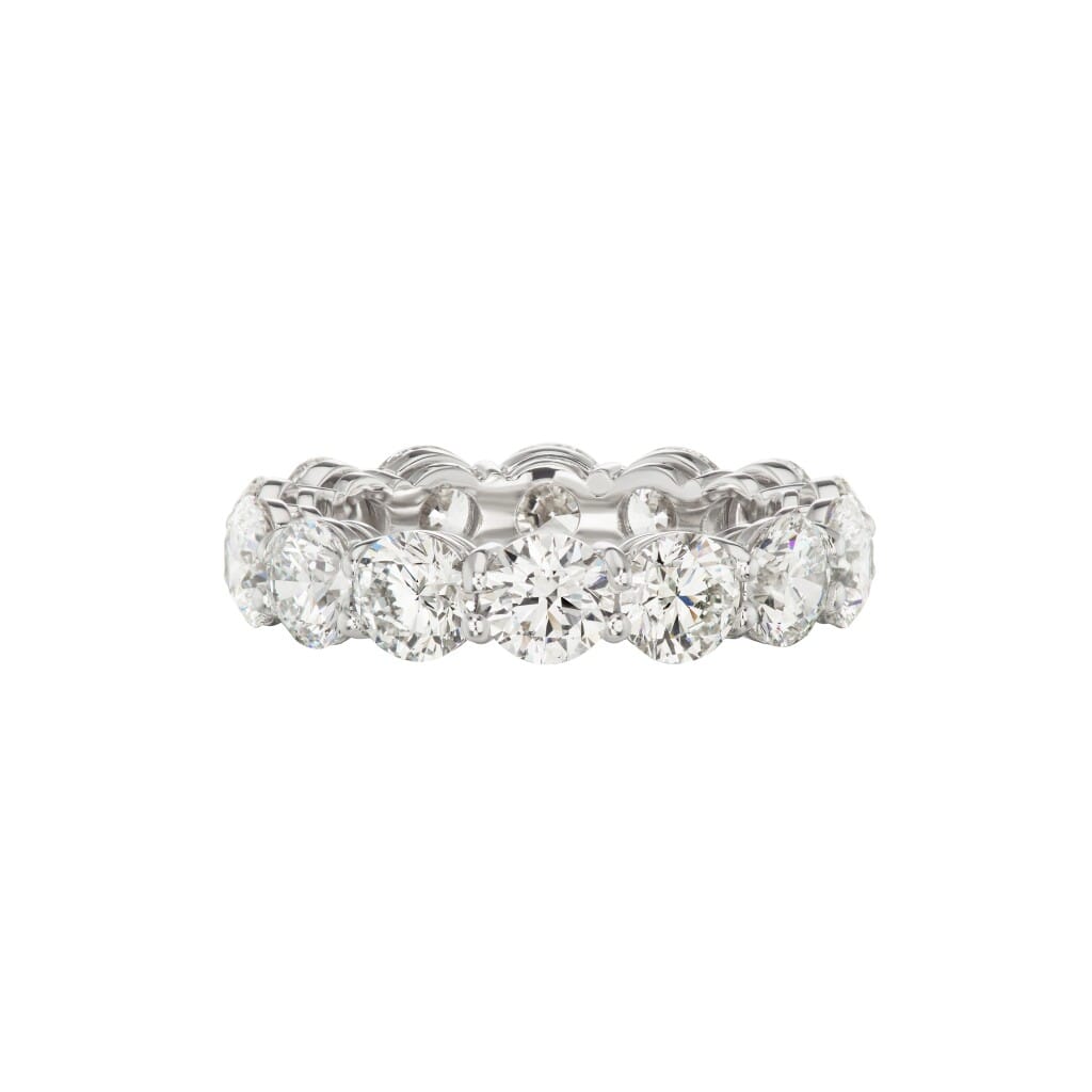 Platinum and 5.70ctw Round Brilliant Cut Diamond Eternity Band Ring