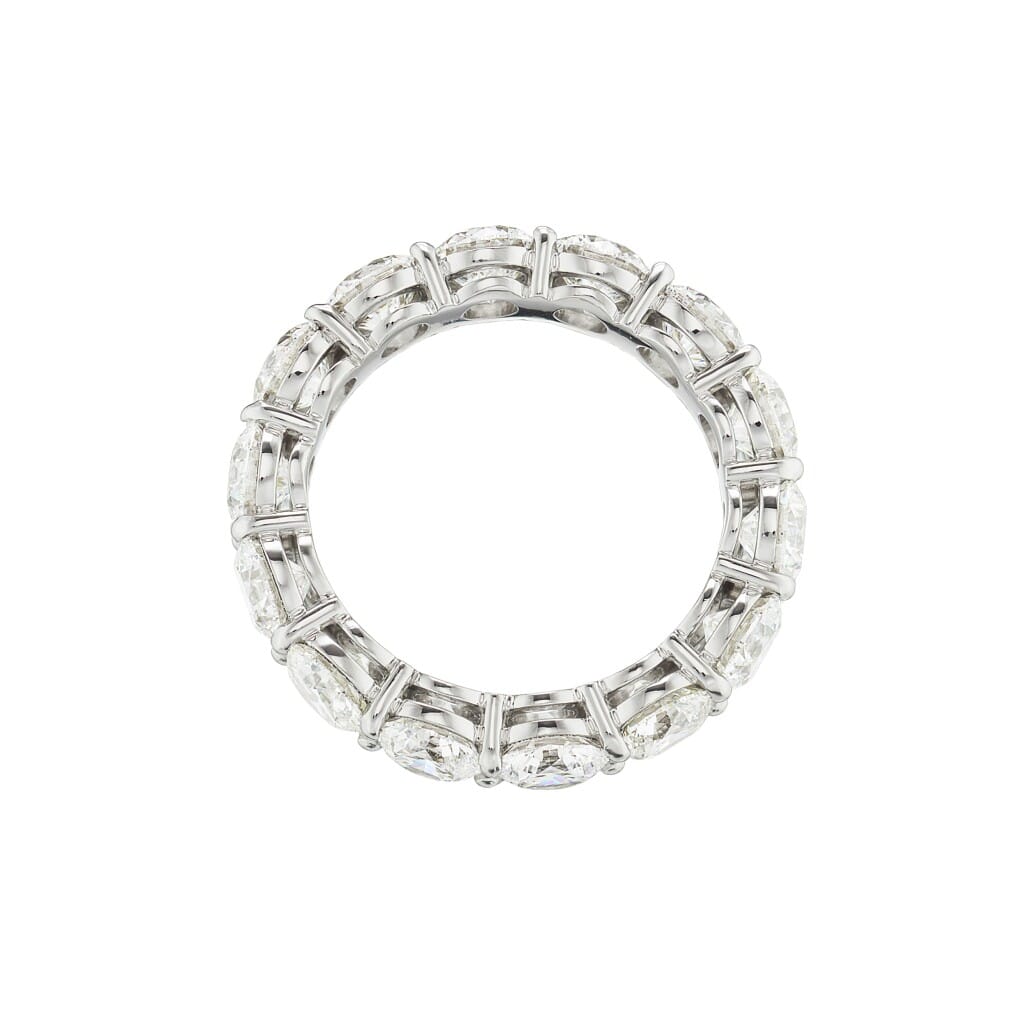 Platinum and 5.70ctw Round Brilliant Cut Diamond Eternity Band Ring