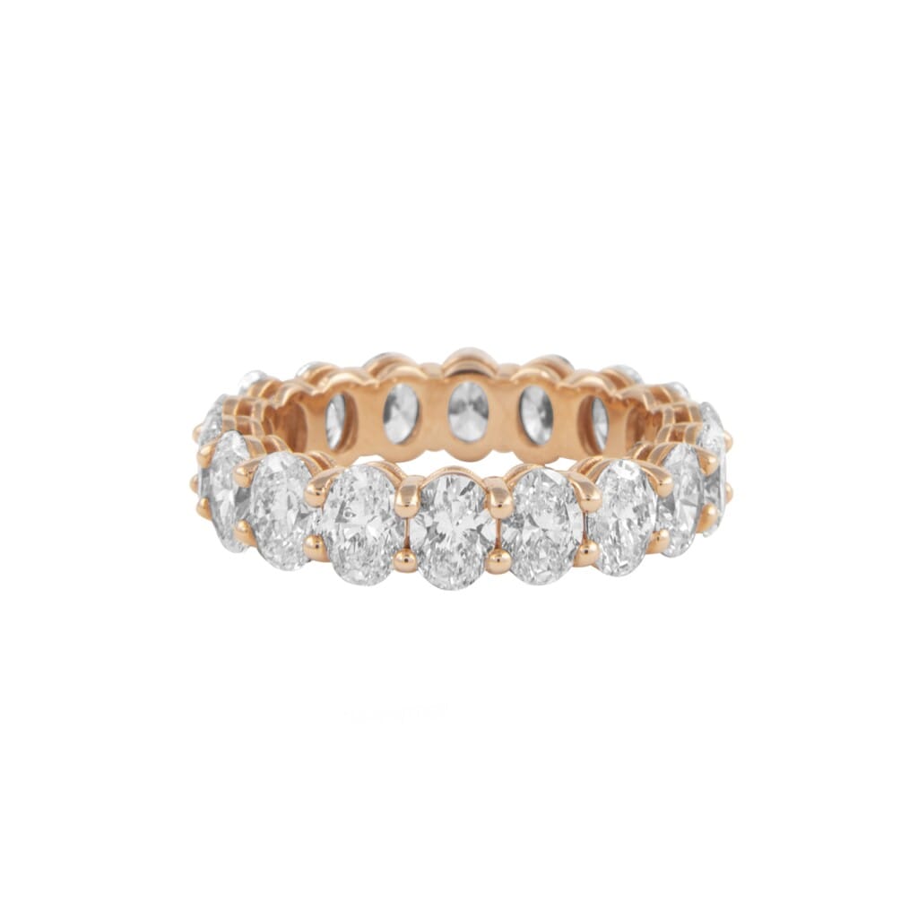 Rose Gold and 4.05ctw Oval Cut Diamond Eternity Band Ring