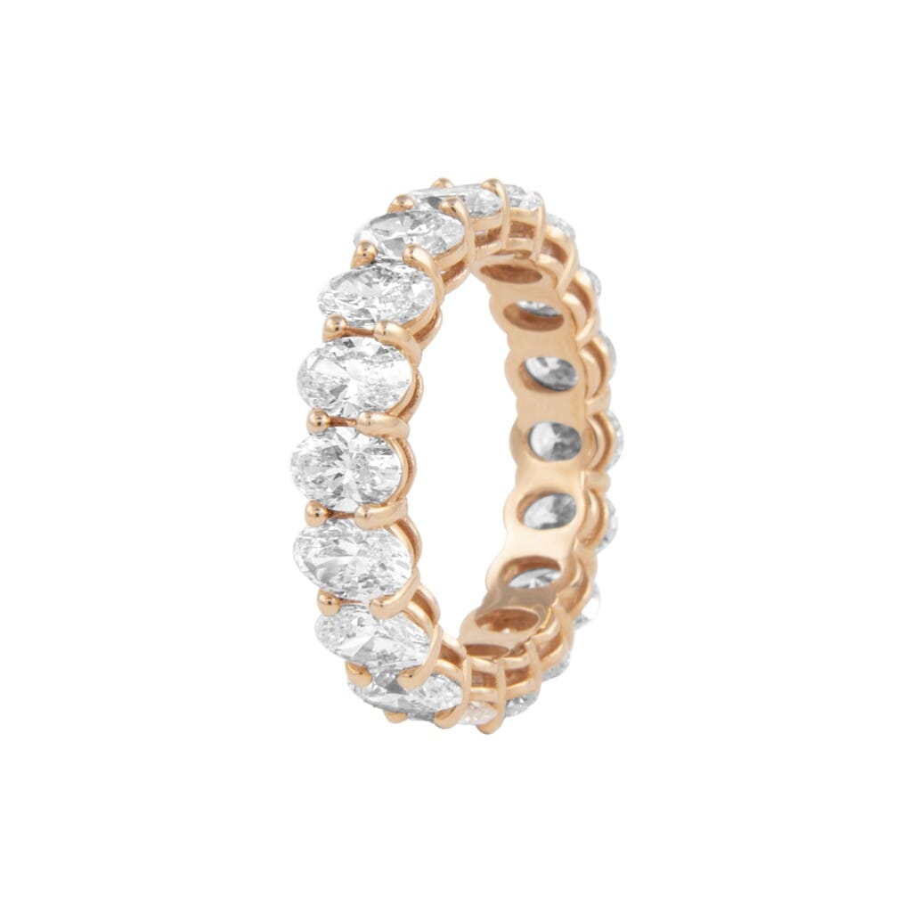 Rose Gold and 4.05ctw Oval Cut Diamond Eternity Band Ring