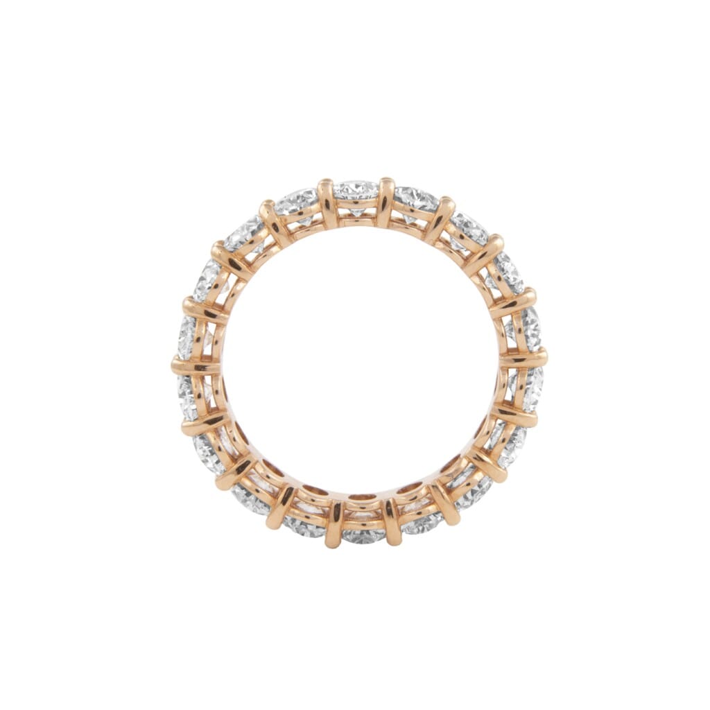 Rose Gold and 4.05ctw Oval Cut Diamond Eternity Band Ring