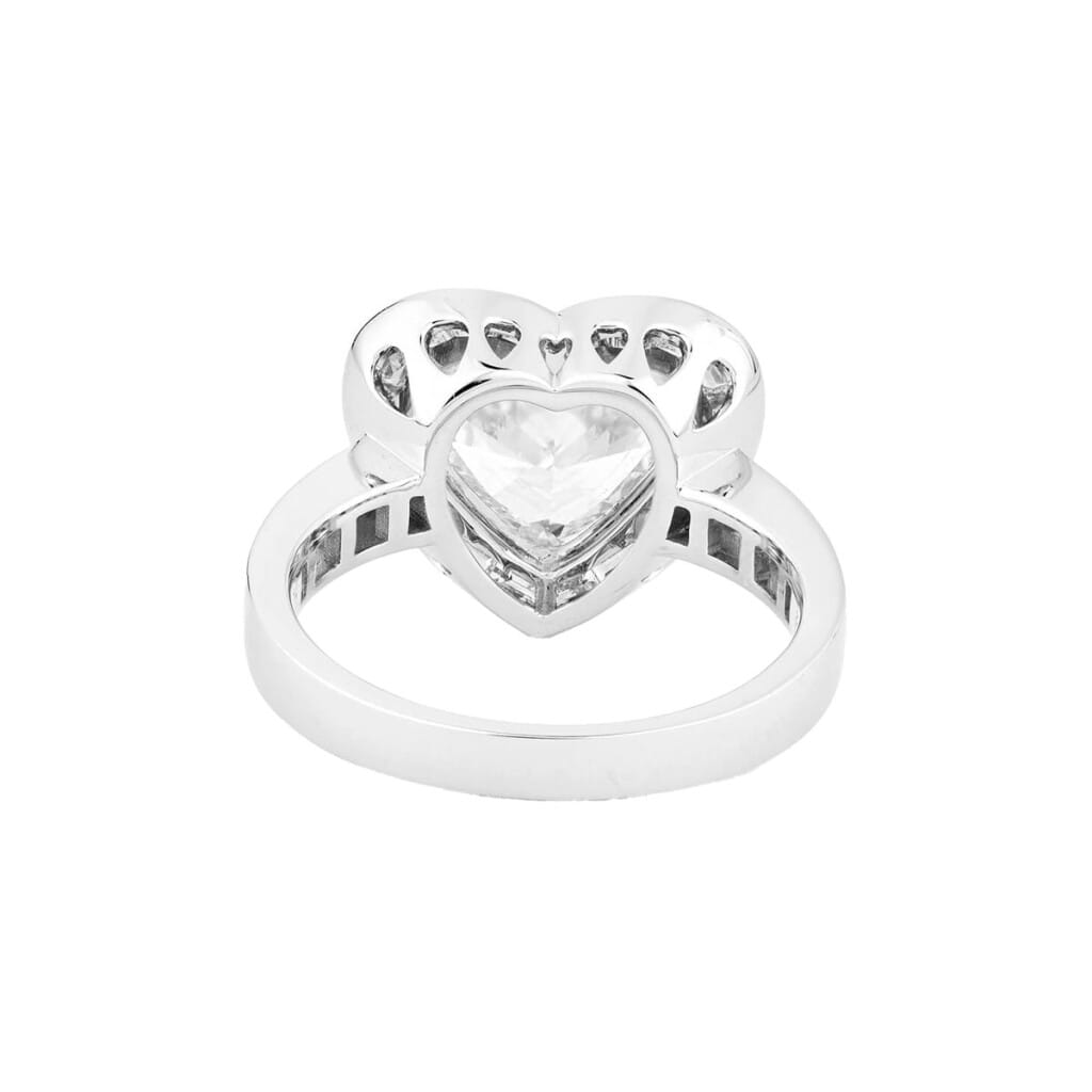 White Gold, 2.01ct Heart Shaped Diamond and Diamond Ring