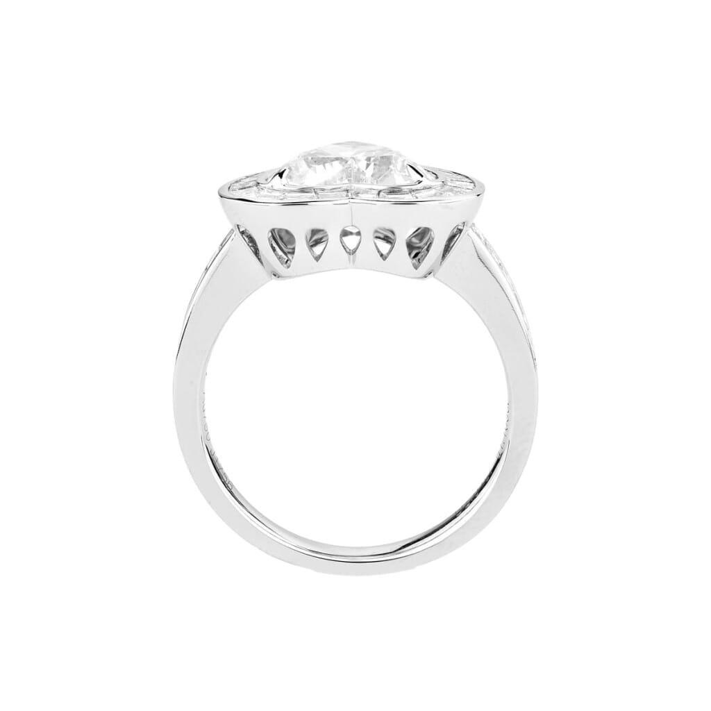 White Gold, 2.01ct Heart Shaped Diamond and Diamond Ring
