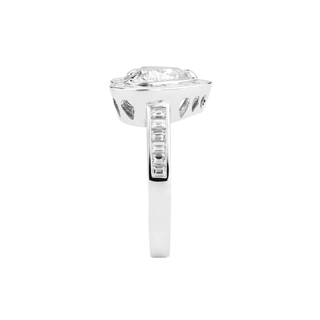 White Gold, 2.01ct Heart Shaped Diamond and Diamond Ring