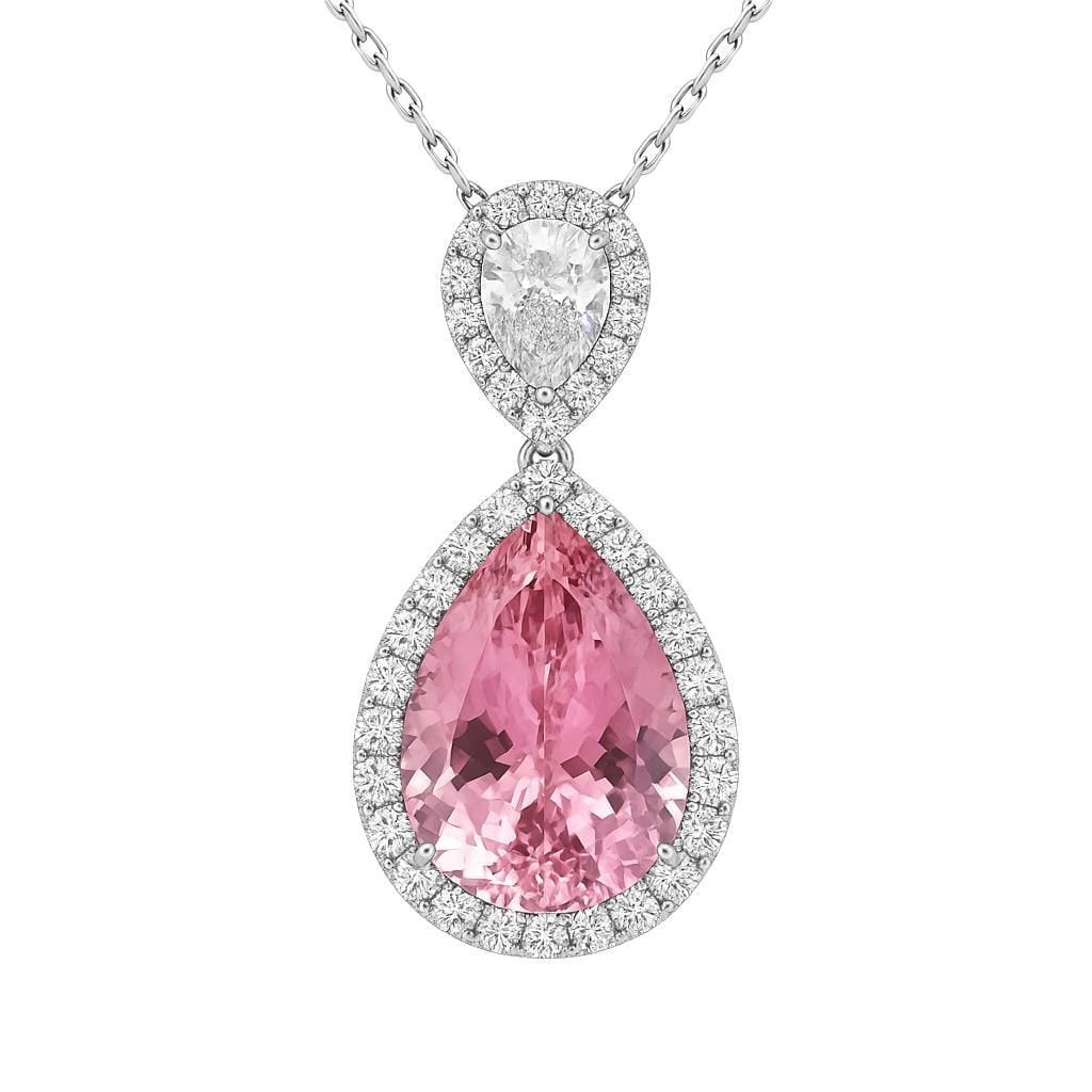 White Gold, 8.50ct Tourmaline and Diamond Pendant Necklace