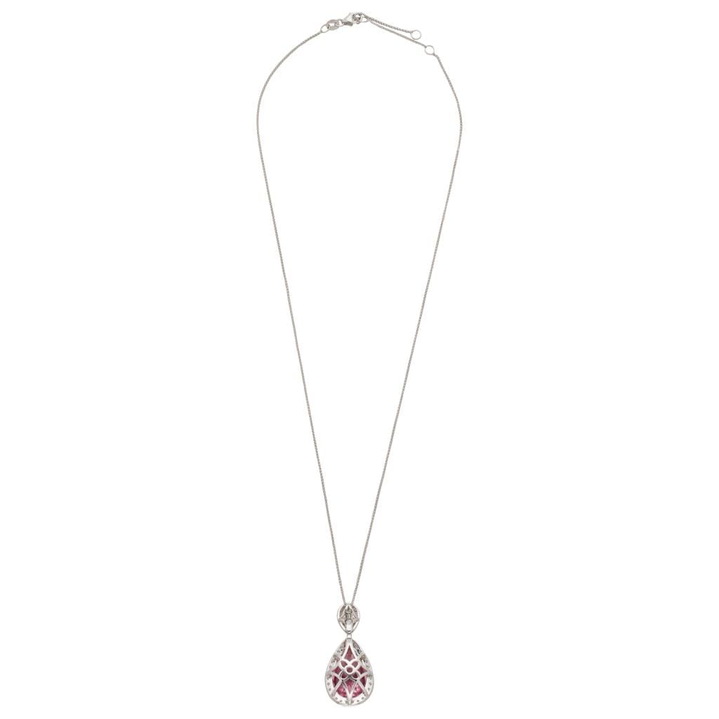 White Gold, 8.50ct Tourmaline and Diamond Pendant Necklace