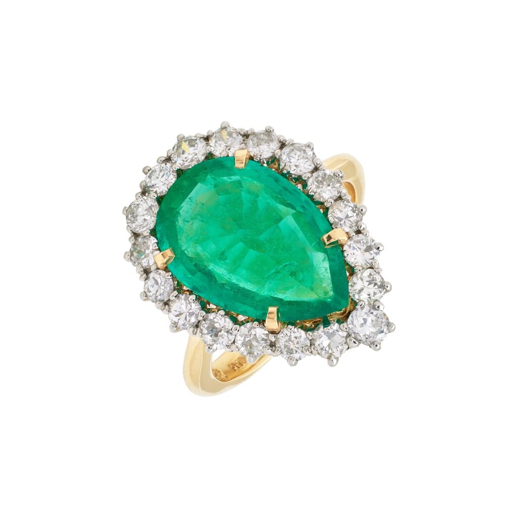 Gold, Platinum, 3.64ct Colombian Emerald and Diamond Ring