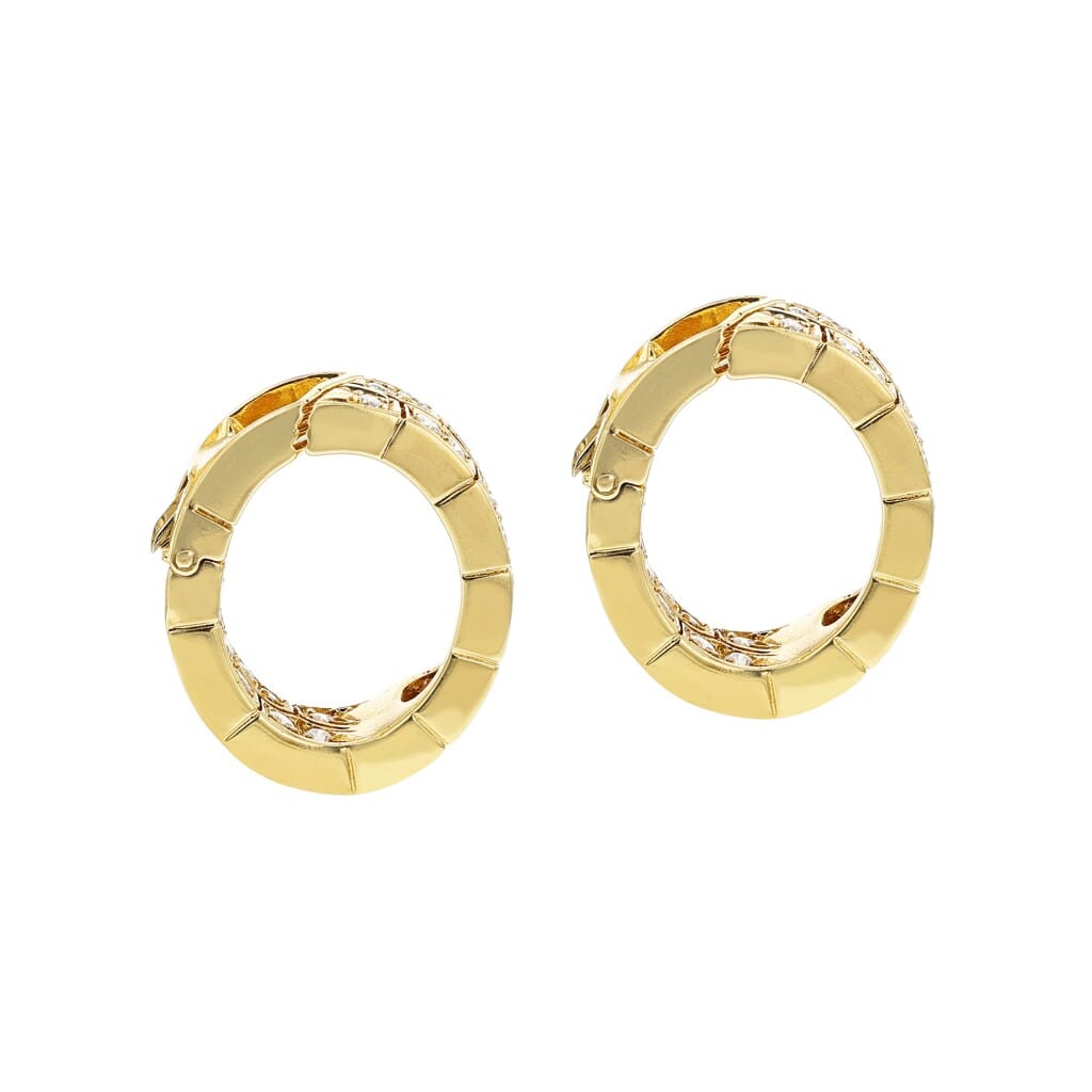 Gold and Diamond Hoop Earrings