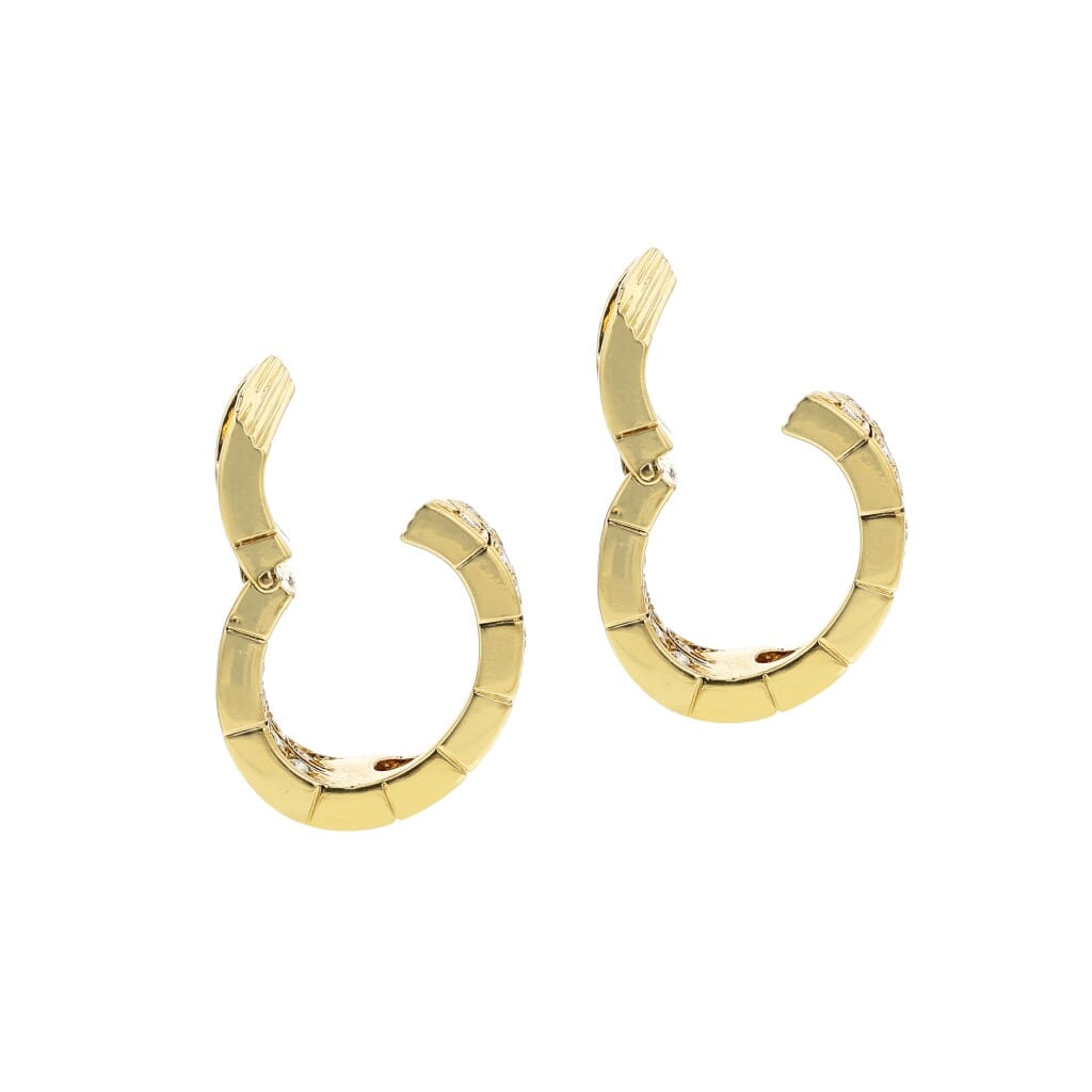 Gold and Diamond Hoop Earrings