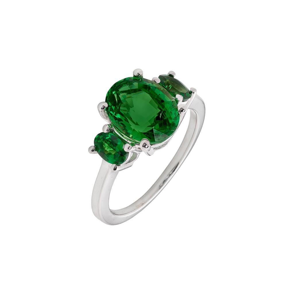 White Gold, 3.14ct Tsavorite Garnet and Tsavorite Garnet Ring