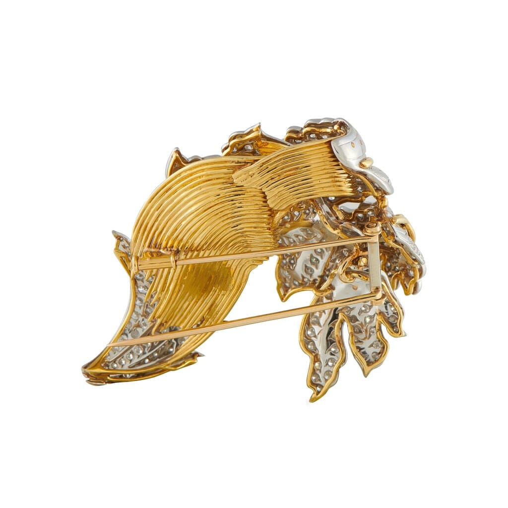 Gold, White Gold and Diamond Brooch