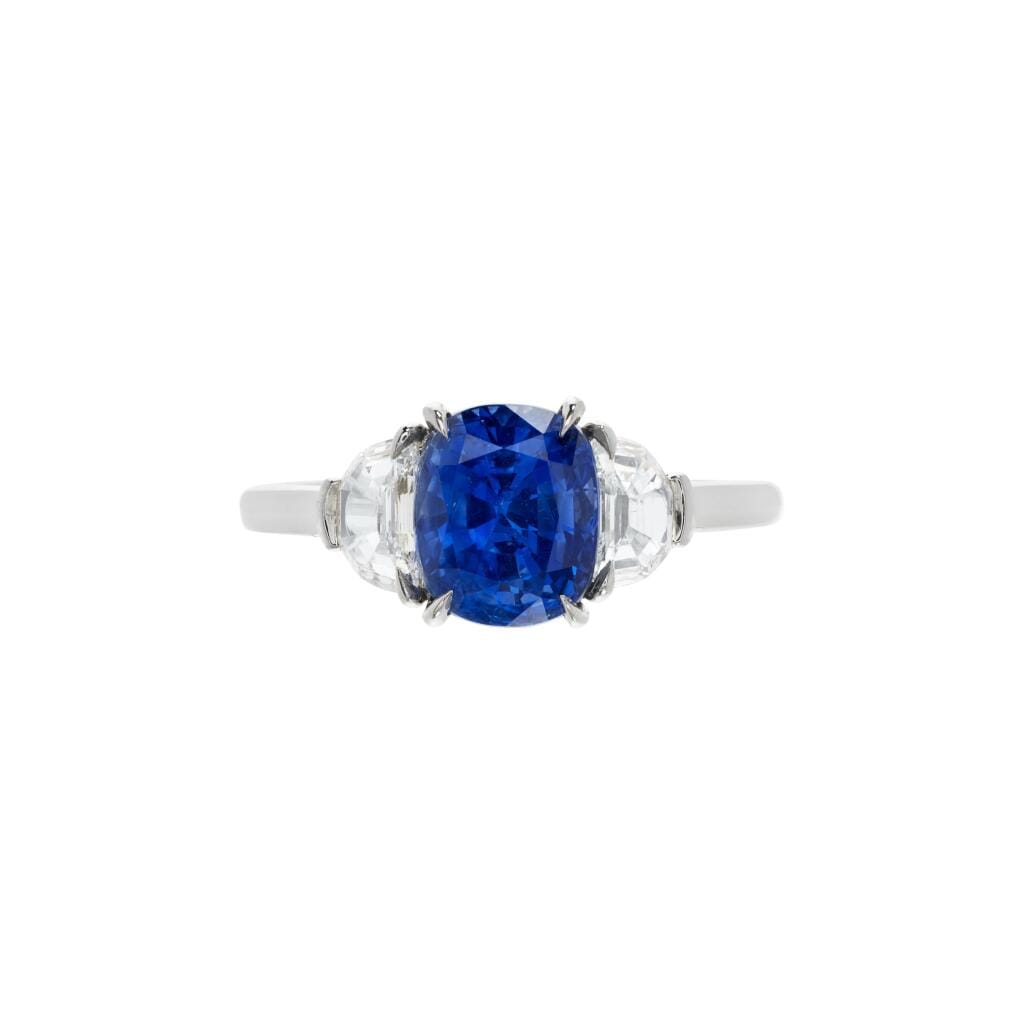 Platinum, 2.68ct Kashmir Sapphire and Diamond Ring
