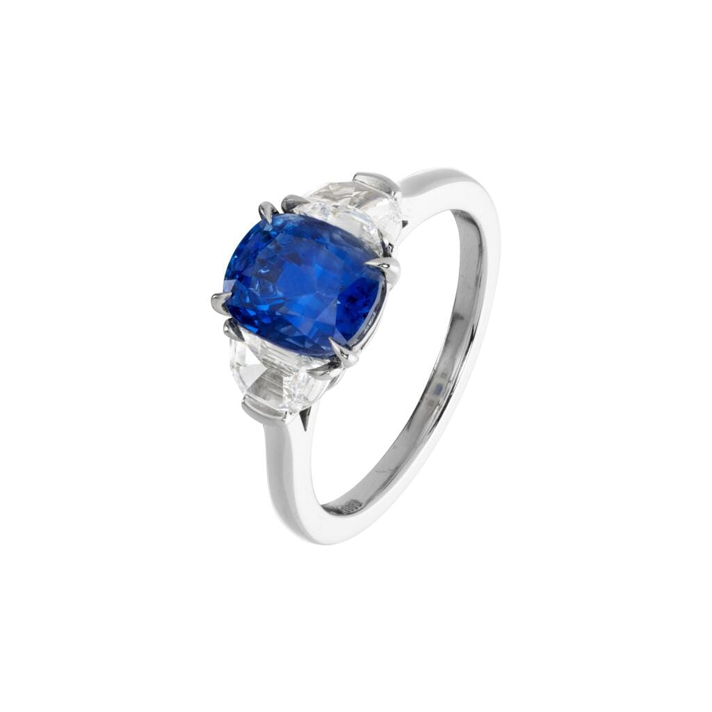 Platinum, 2.68ct Kashmir Sapphire and Diamond Ring