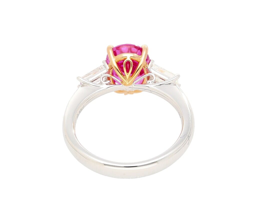 White Gold, 3.20ct Madagascar Pink Sapphire and Diamond Ring