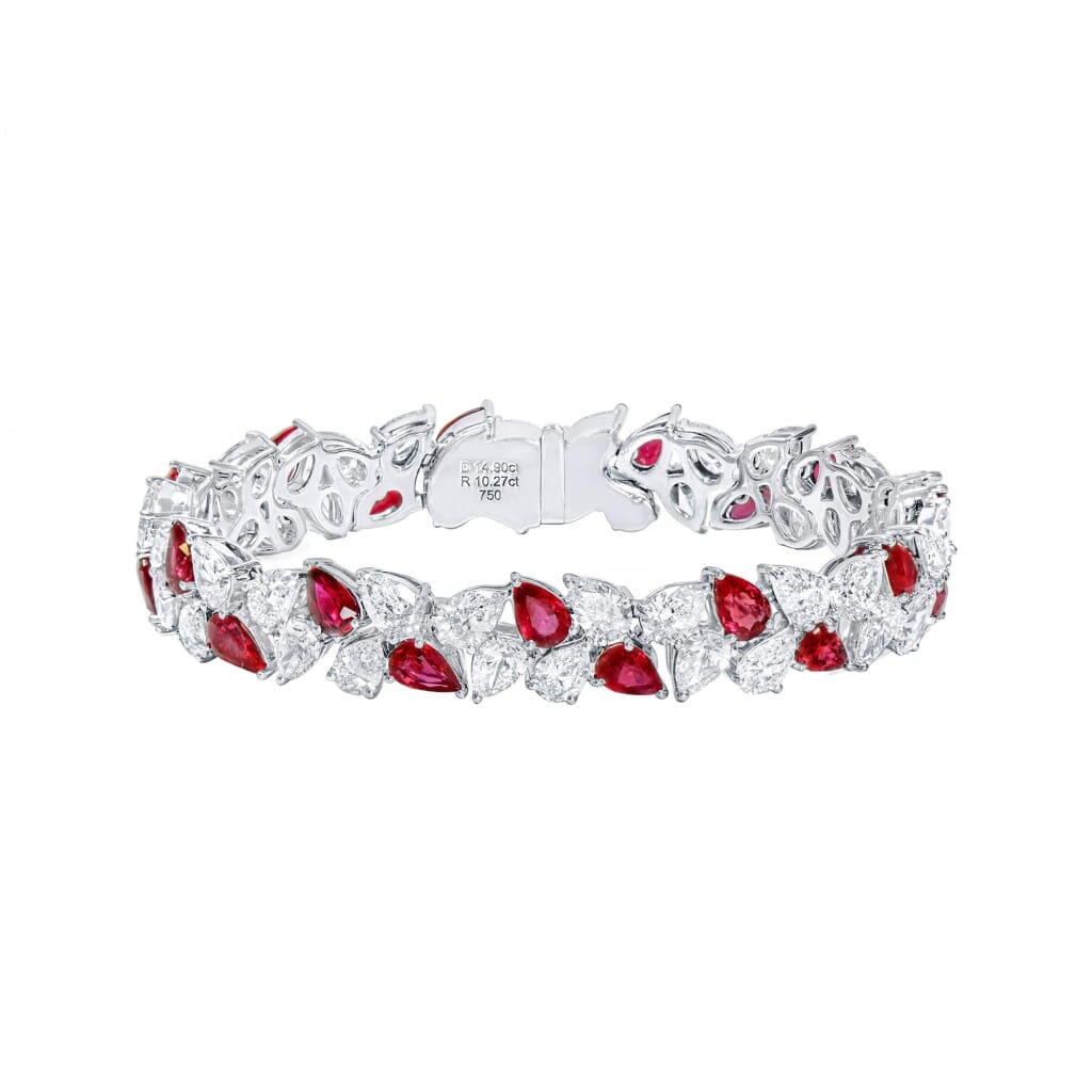 White Gold, Ruby and Diamond Bracelet