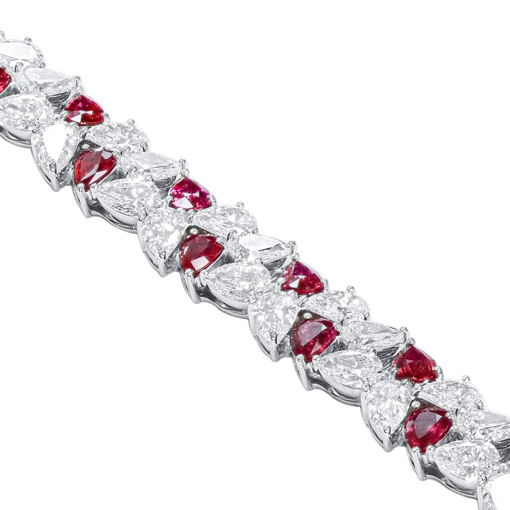 White Gold, Ruby and Diamond Bracelet