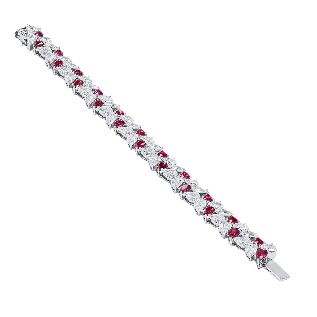 White Gold, Ruby and Diamond Bracelet