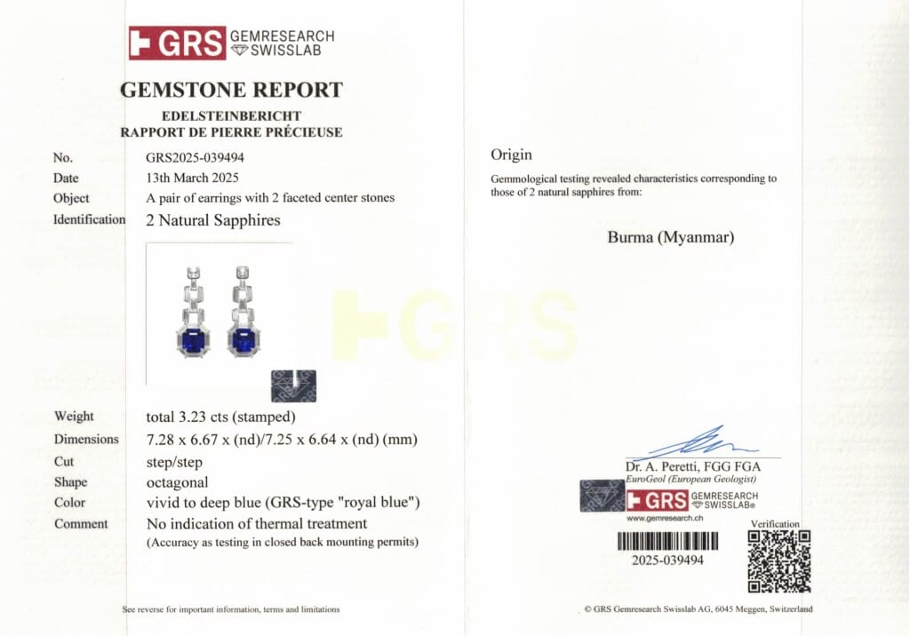 White Gold, 3.23ctw Burmese Royal Blue Sapphire and Diamond Drop Earrings