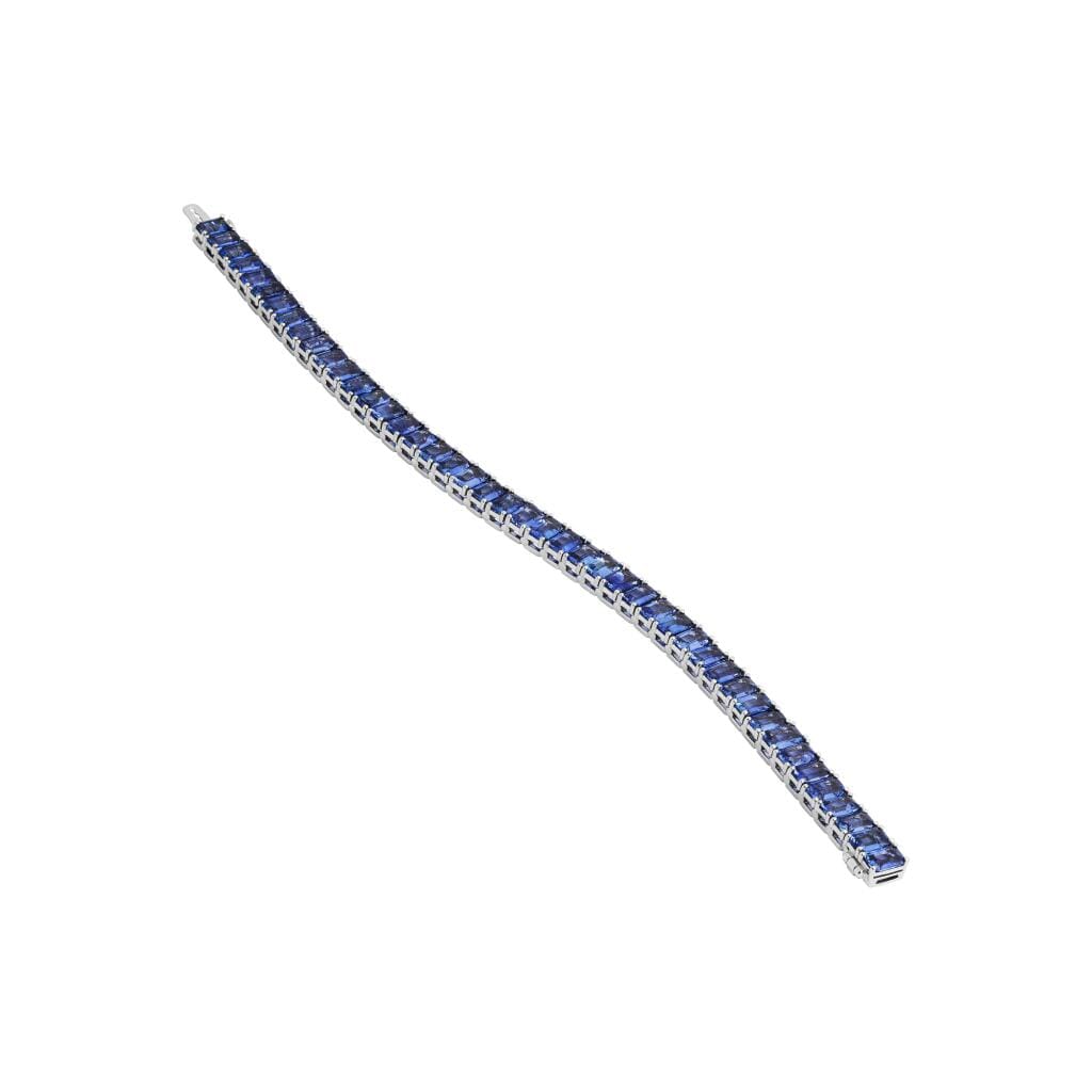 Platinum and 21.50ctw Sapphire Tennis Bracelet