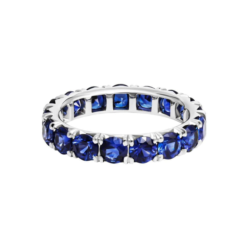 Platinum and 4.85ctw Sapphire Eternity Band Ring