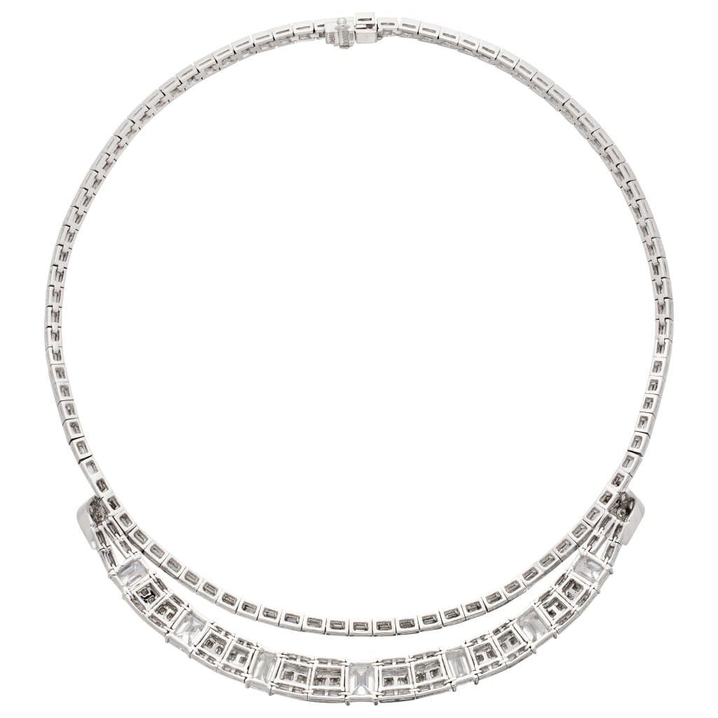 Platinum and 23.98ctw Diamond Collar Necklace