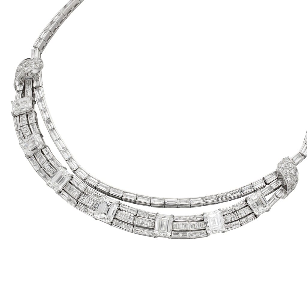 Platinum and 23.98ctw Diamond Collar Necklace