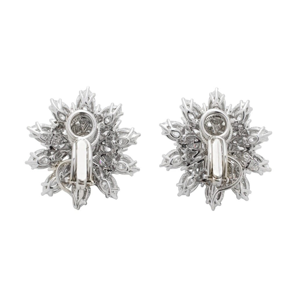 White Gold, 2.63ctw Round Brilliant Cut Diamond and Diamond Earclips