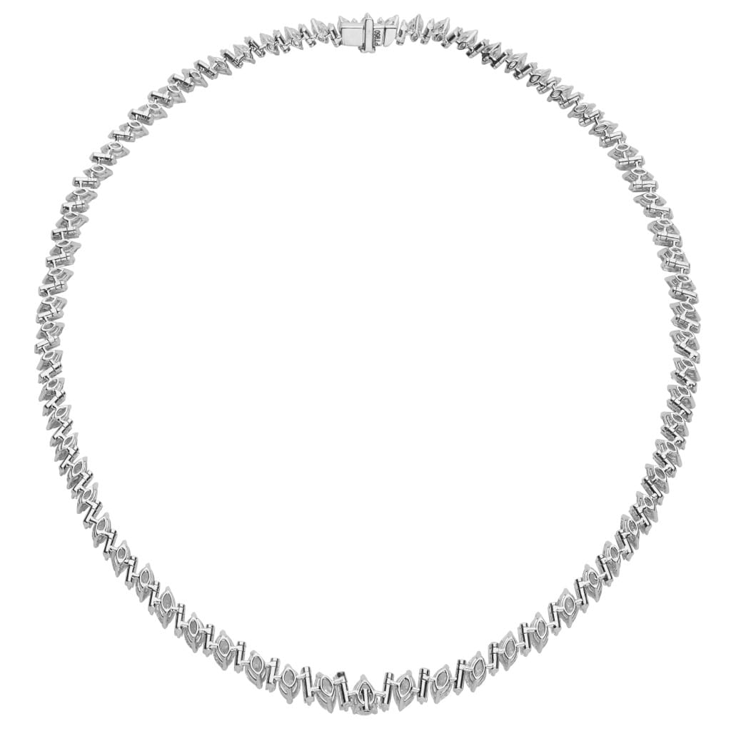 Platinum and 38.65ctw Fancy Cut Diamond Collar Necklace