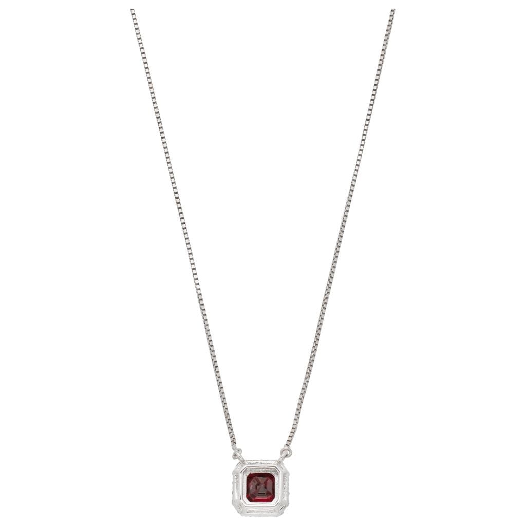 White Gold, 1.78ct Burmese Spinel and Diamond Pendant Necklace