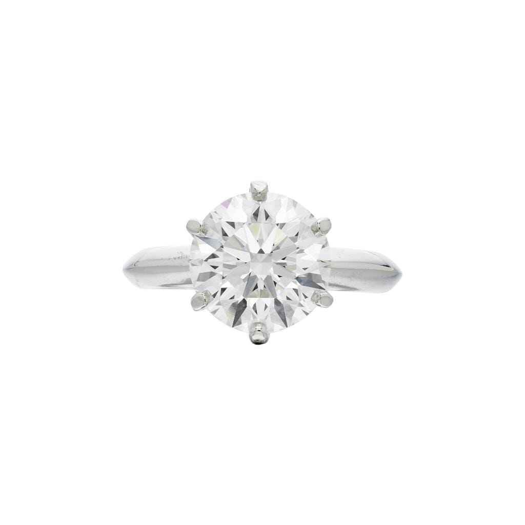 Platinum and 3.03ct Round Brilliant Cut Diamond Engagement Ring