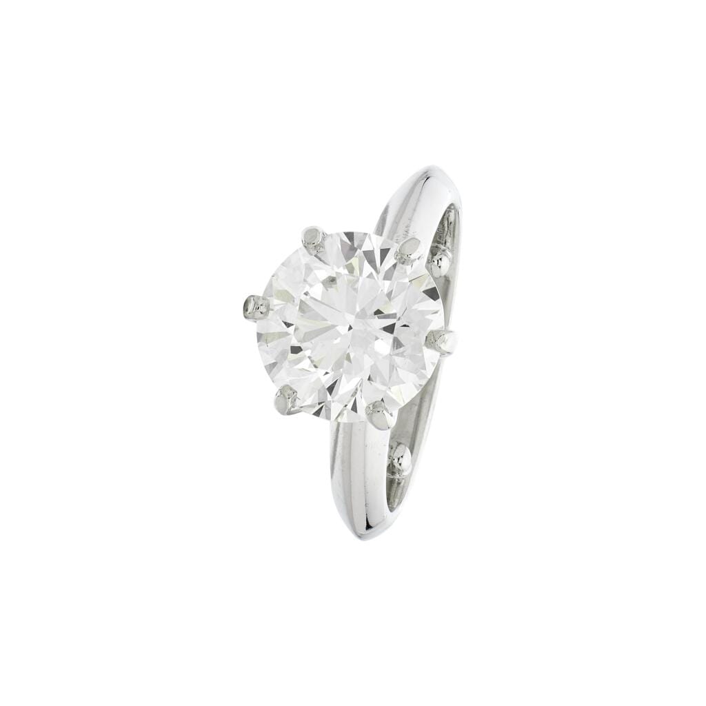 Platinum and 3.03ct Round Brilliant Cut Diamond Engagement Ring
