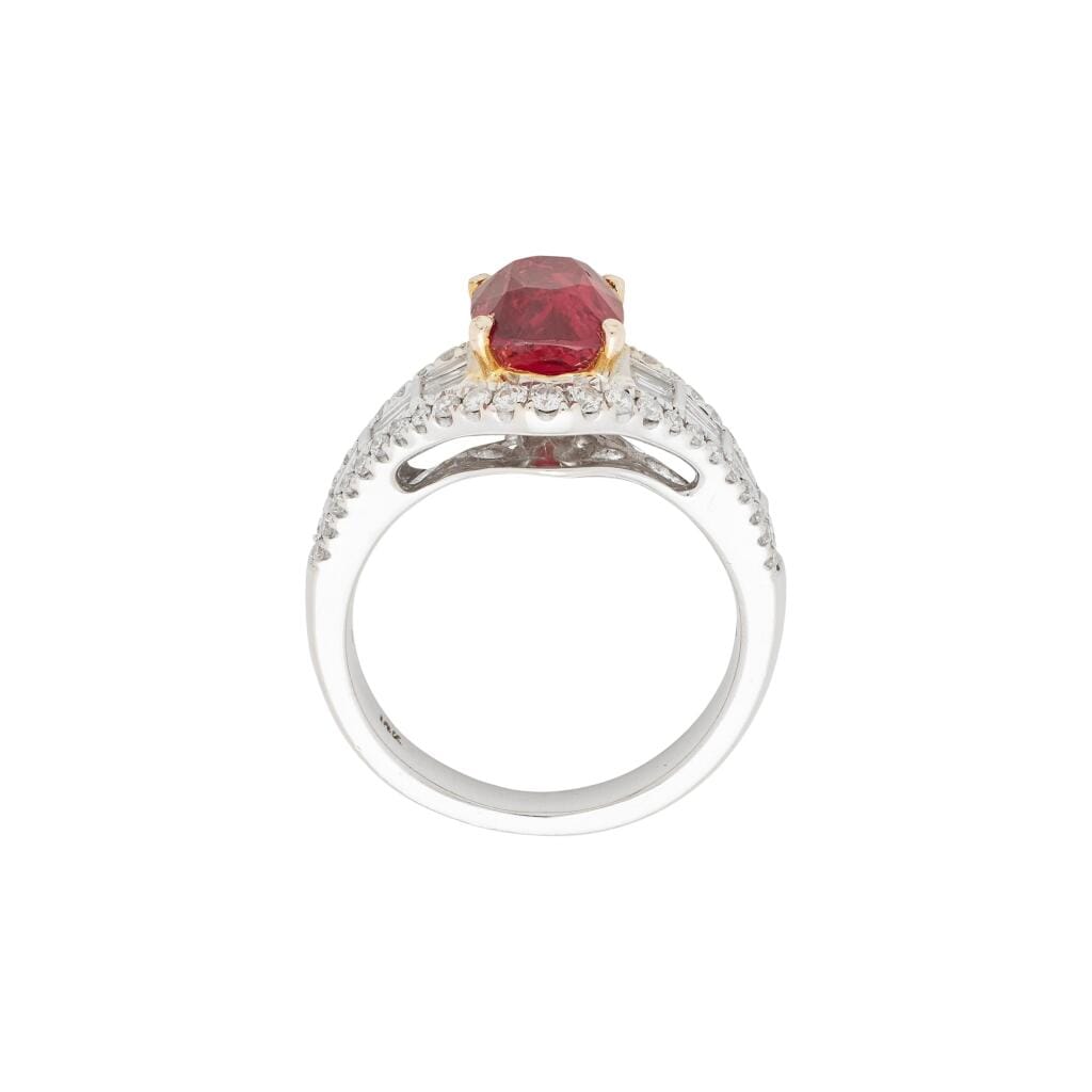 White Gold, 1.98ct Burmese Spinel and Diamond Ring