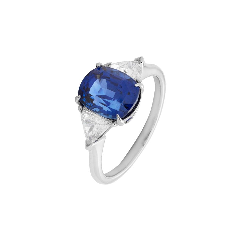 Platinum, 4.88ct Madagascar Sapphire and Diamond Ring