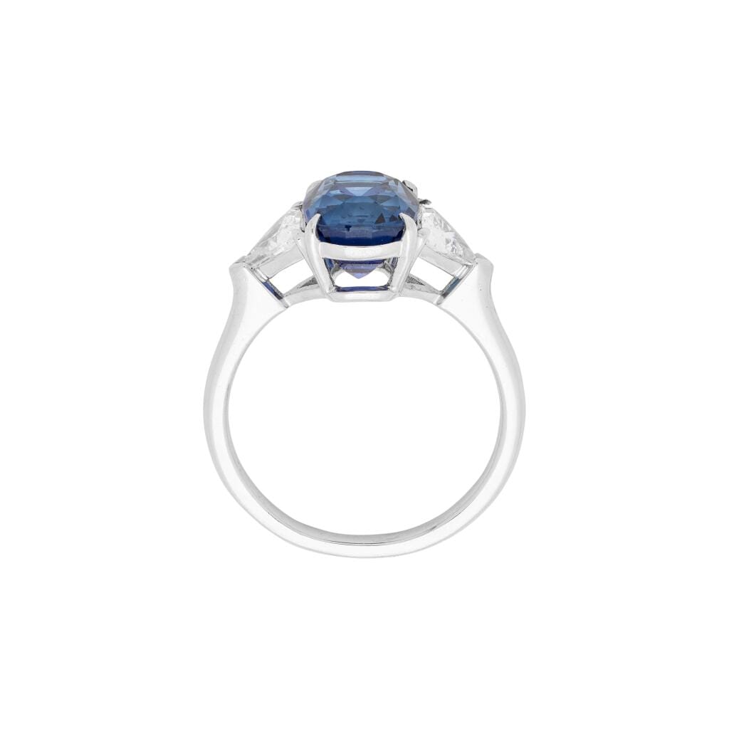 Platinum, 4.88ct Madagascar Sapphire and Diamond Ring