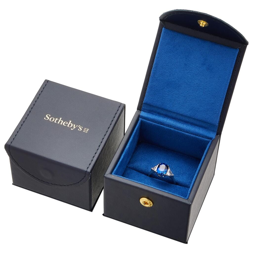 Platinum, 4.88ct Madagascar Sapphire and Diamond Ring