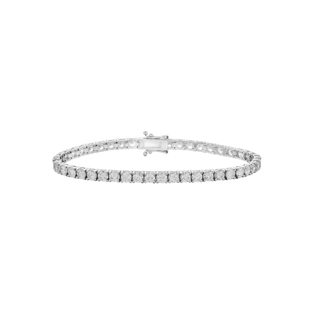 White Gold and 7.00ctw Round Brilliant Cut Diamond Tennis Bracelet