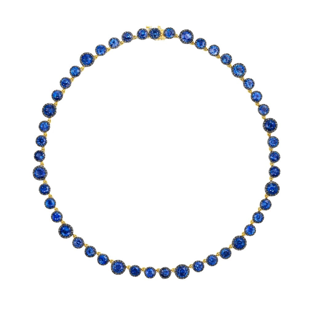 Gold and 33.40ctw Sapphire Necklace