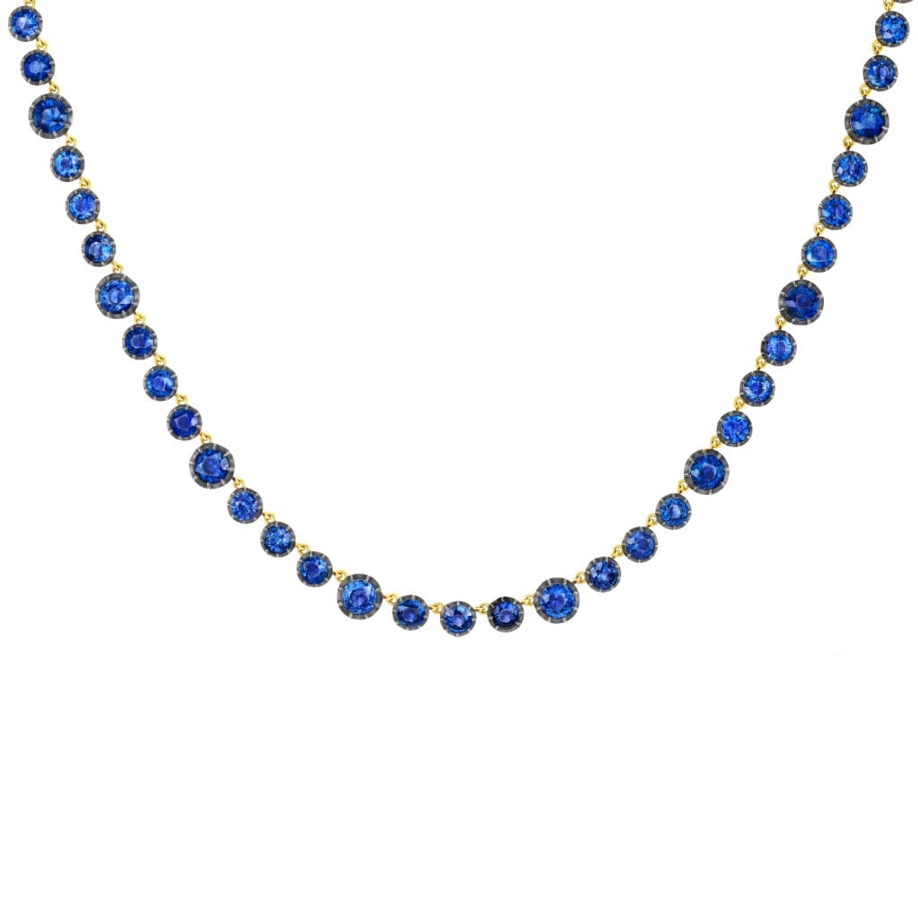 Gold and 33.40ctw Sapphire Necklace