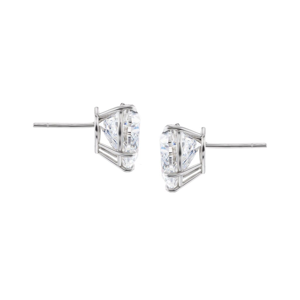 Platinum and 6.02ctw Heart Shape Diamond Stud Earrings