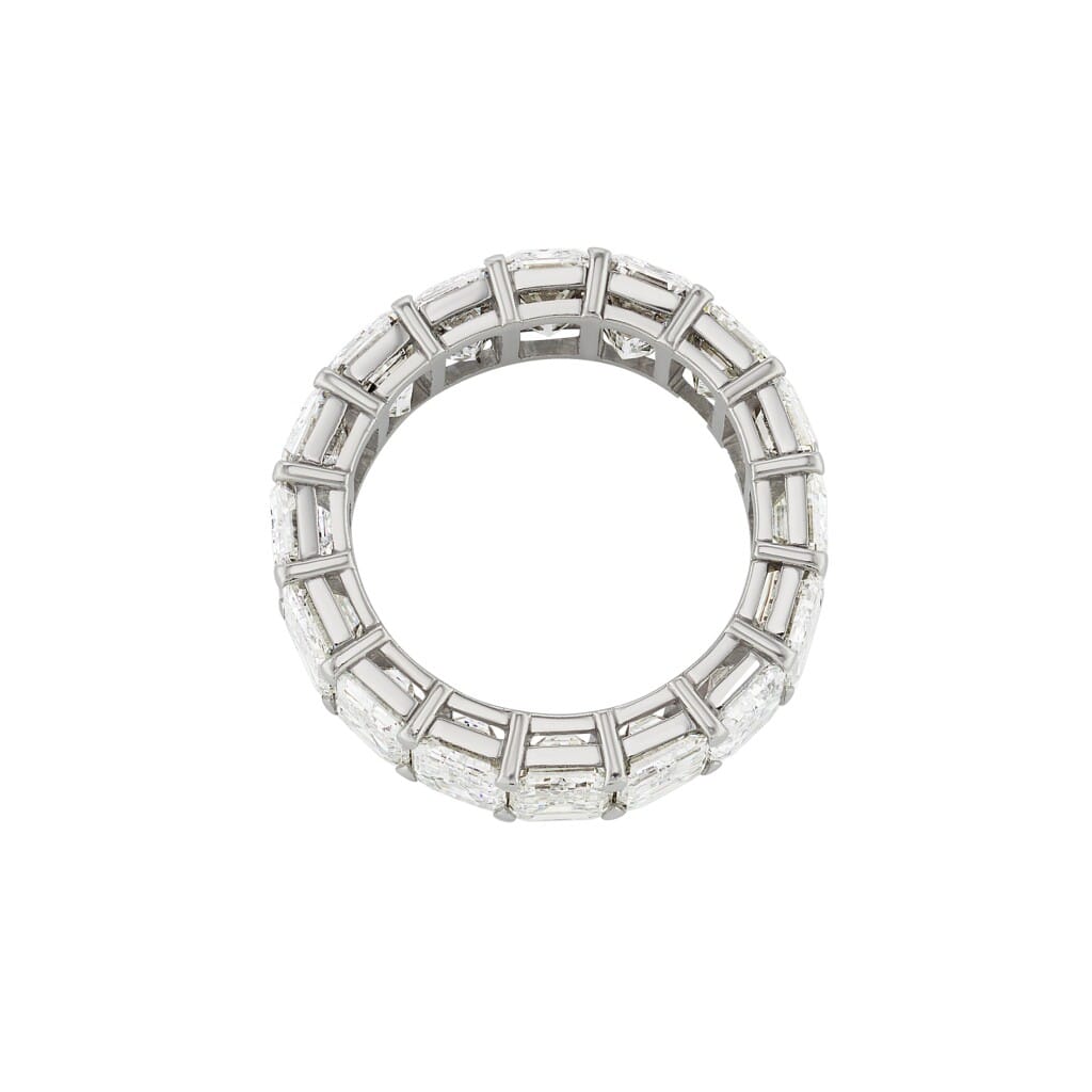 Platinum and 7.50ctw Emerald Cut Diamond Eternity Band Ring